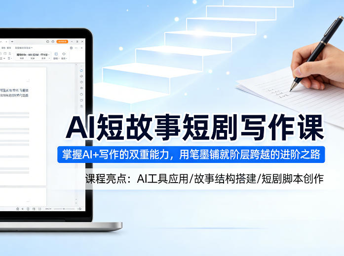 AI短故事短剧写作课，掌握AI+写作的双重能力，用笔墨铺就阶层跨越的进阶之路-星鸦资源