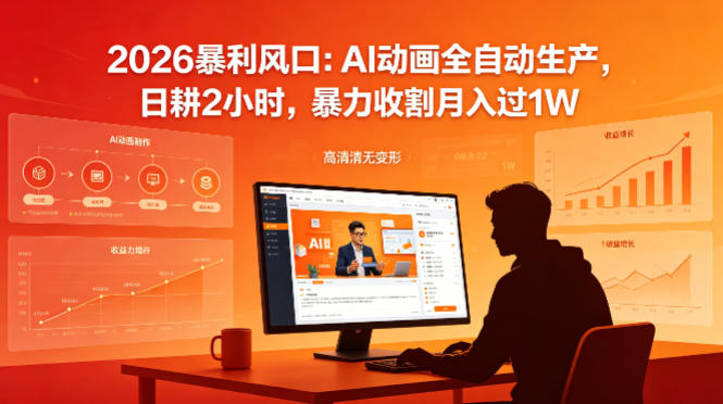 2026暴利风口：AI动画全自动生产，日耕2小时，暴力收割月入过1W-星鸦资源