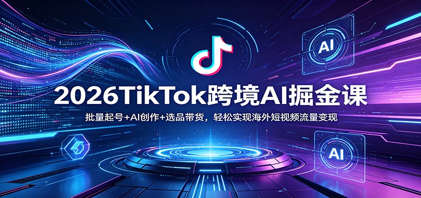 2026TikTok跨境AI掘金课：批量起号+AI创作+选品带货，轻松实现海外短视频流量变现-星鸦资源