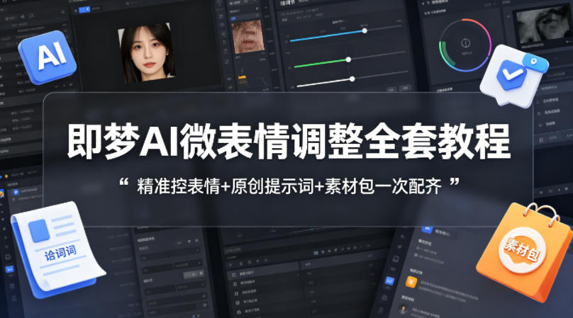 即梦AI微表情调整全套教程，精准控表情+原创提示词+素材包一次配齐-星鸦资源