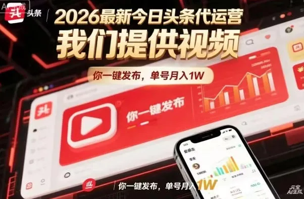 今日头条躺賺模式，你9我1，操作简单，一键发布，单机日入数百，长期合作-星鸦资源