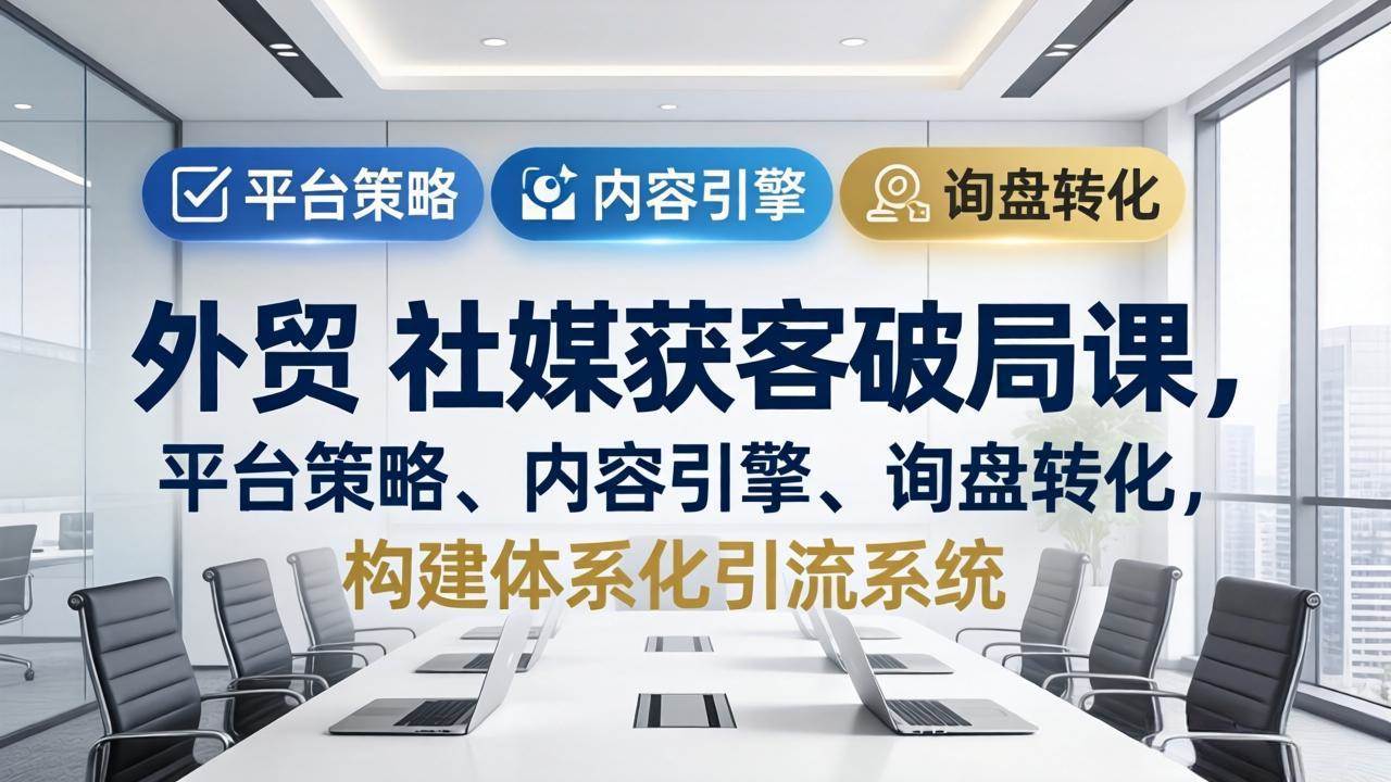 （17901期）外贸 社媒获客破局课，平台策略、内容引擎、询盘转化，构建体系化引流系统（更新26年3月）-星鸦资源