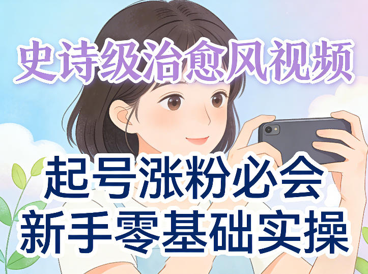 史诗级治愈风视频爆了，起号涨粉必会，新手零基础实操（实操+变现全讲解）-星鸦资源