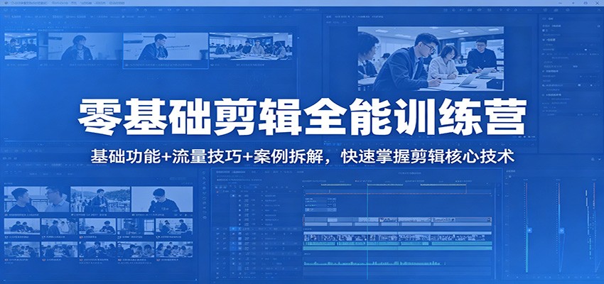 零基础剪辑全能训练营：基础功能+流量技巧+案例拆解，快速掌握剪辑核心技术-星鸦资源