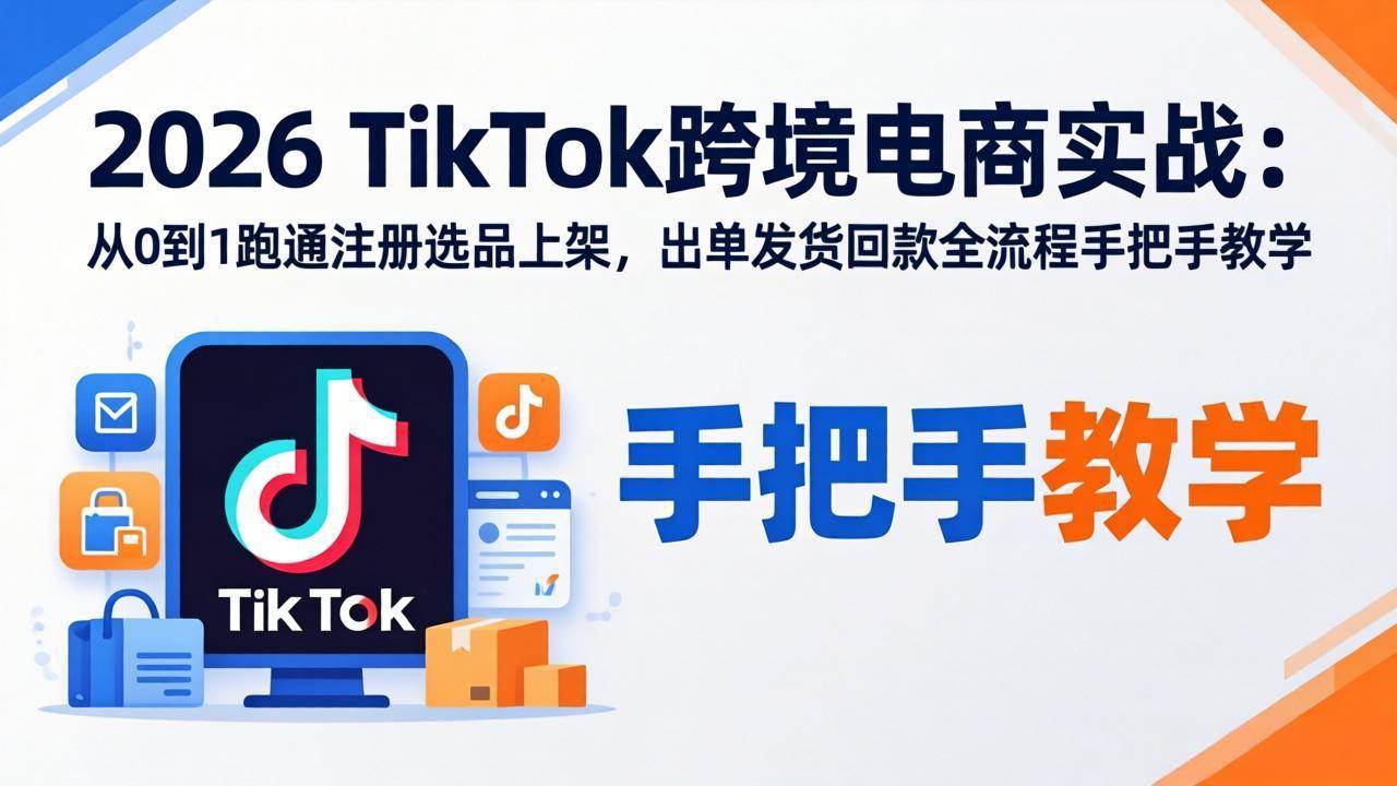 （17850期）2026TikTok跨境电商实战：从0到1跑通注册选品上架，出单发货回款全流程手把手教学-星鸦资源