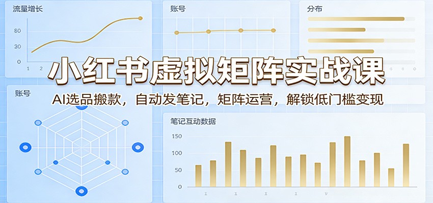 小红书虚拟矩阵实战课：AI选品搬款，自动发笔记，矩阵运营，解锁低门槛变现-星鸦资源