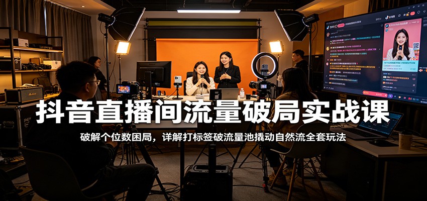 抖音直播间流量破局实战课：破解个位数困局，详解打标签破流量池撬动自然流全套玩法-星鸦资源