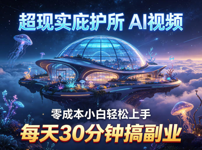 超现实庇护所AI视频项目拆解，零成本小白轻松上手，每天30分钟搞副业-星鸦资源