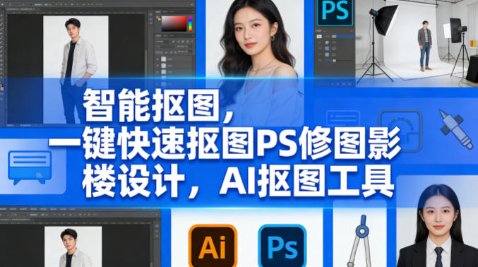 智能抠图,一键快速抠图PS修图影楼设计,AI抠图工具-星鸦资源
