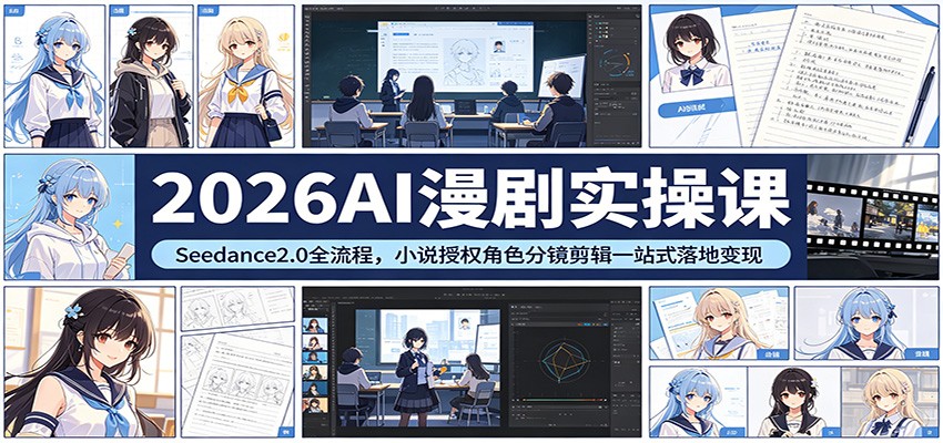 2026AI漫剧实操课：Seedance2.0全流程，小说授权角色分镜剪辑一站式落地变现-星鸦资源
