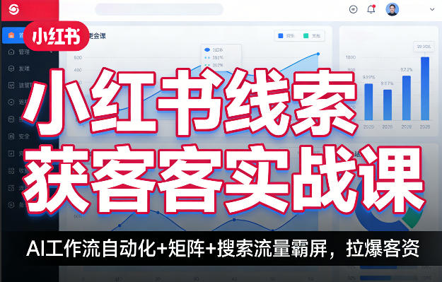 小红书线索获客实战课，AI工作流自动化+矩阵+搜索流量霸屏，拉爆客资-星鸦资源
