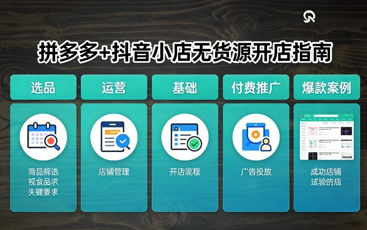 拼多多+抖音小店无货源开店，包括：选品、运营、基础、付费推广、爆款案例等(更新26年4月)-星鸦资源