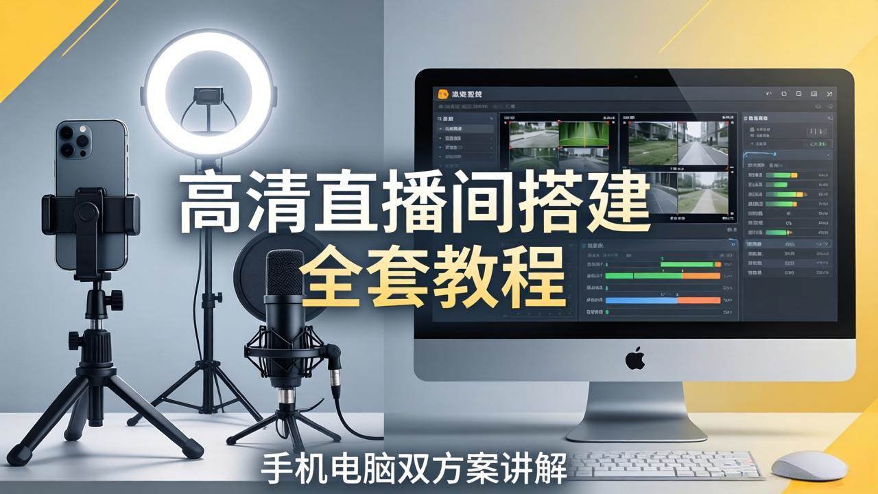 （18104期）高清直播间搭建全套教程，手机电脑双方案讲解，设备选型调试多机位实操教学-星鸦资源