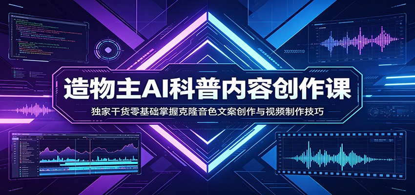 AI科普内容创作课：独家干货零基础掌握克隆音色文案创作与视频制作技巧-星鸦资源