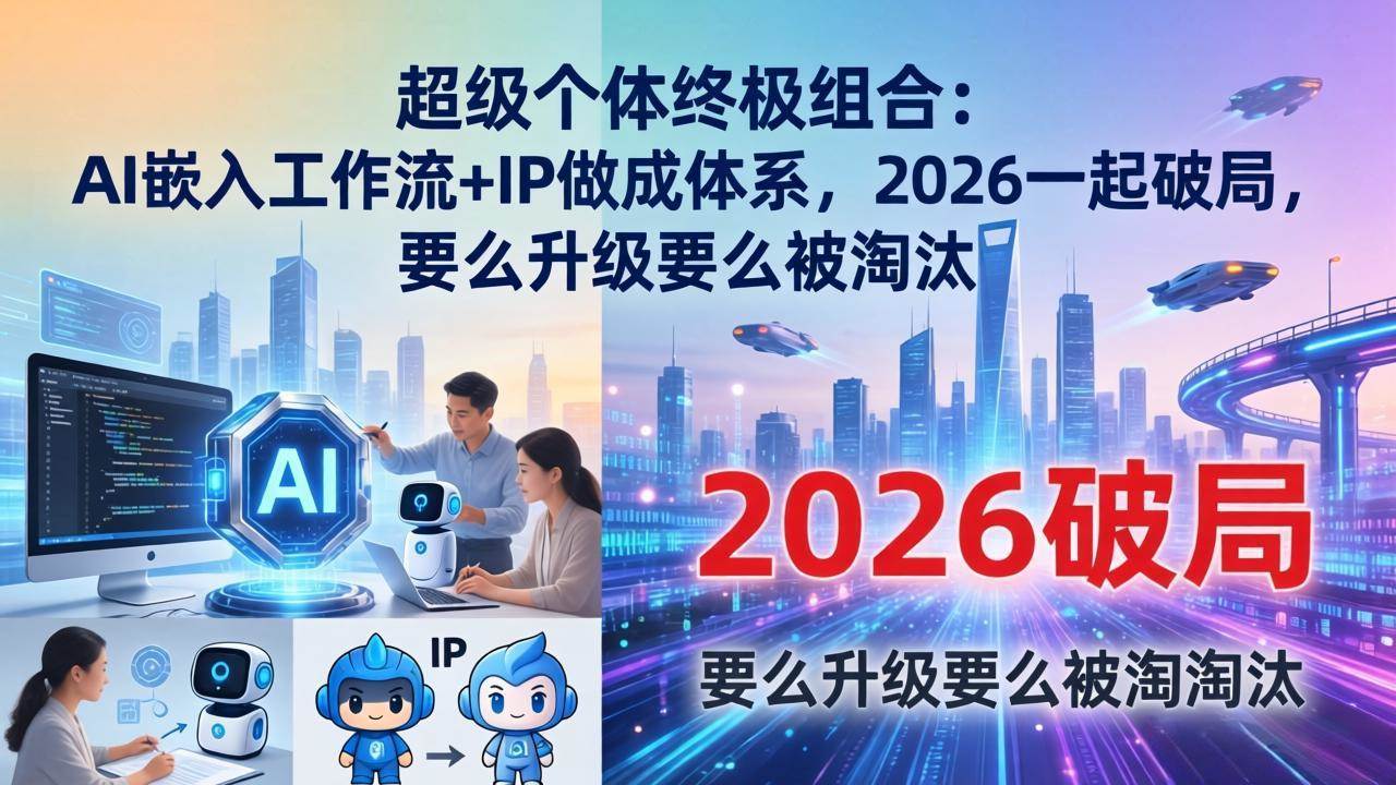 （17789期）超级个体终极组合：AI嵌入工作流+IP做成体系，2026一起破局，要么升级要么被淘汰-星鸦资源