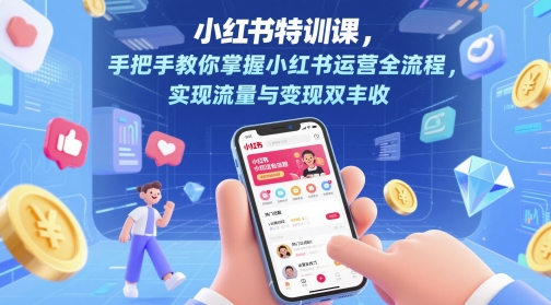 小红书特训课，手把手教你掌握小红书运营全流程，实现流量与变现双丰收-星鸦资源