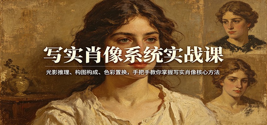 写实肖像系统实战课：光影推理、构图构成、色彩置换，手把手教你掌握写实肖像核心方法-星鸦资源