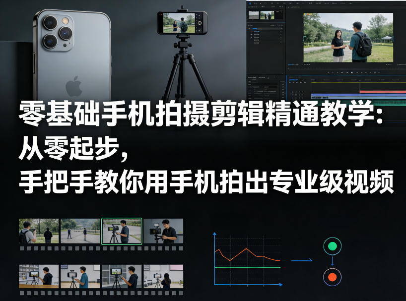 零基础手机拍摄剪辑精通教学：从零起步，手把手教你用手机拍出专业级视频-星鸦资源