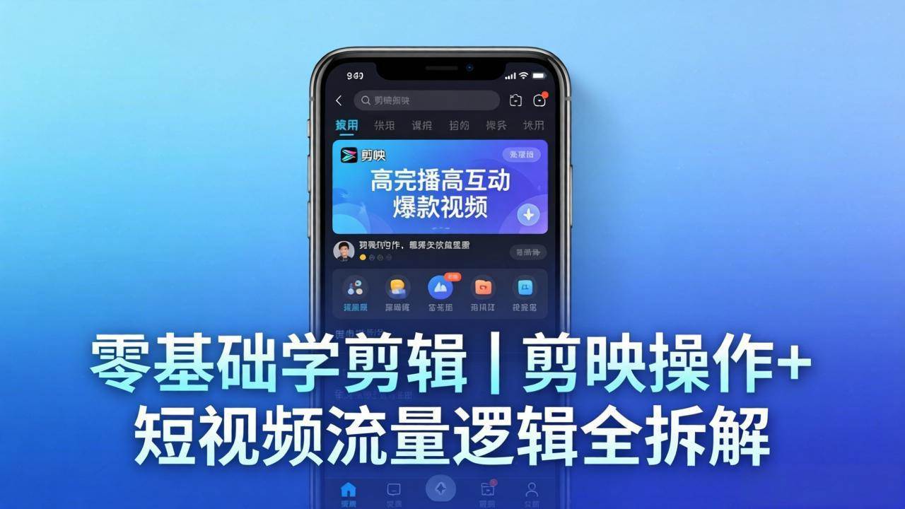 （18117期） 【零基础学剪辑】剪映操作+短视频流量逻辑全拆解｜手把手教你剪出高完播高互动爆款视频-星鸦资源