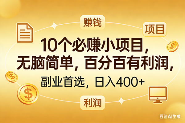 （17812期）10个必赚的小项目，百分百有利润，无脑简单，副业首选，日入400+-星鸦资源