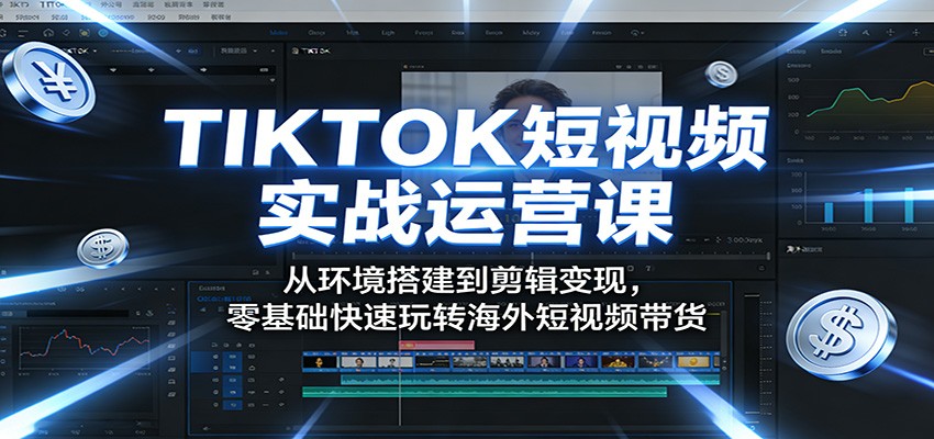 TIKTOK短视频实战运营课：从环境搭建到剪辑变现，零基础快速玩转海外短视频带货-星鸦资源