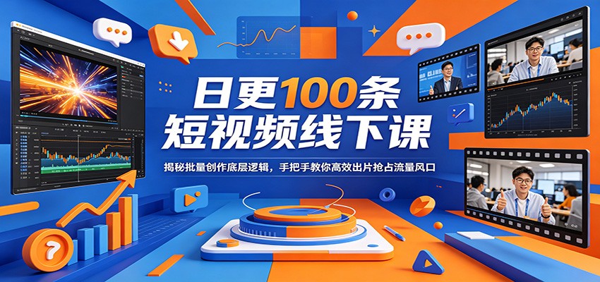 日更100条短视频线下课：揭秘批量创作底层逻辑，手把手教你高效出片抢占流量风口-星鸦资源