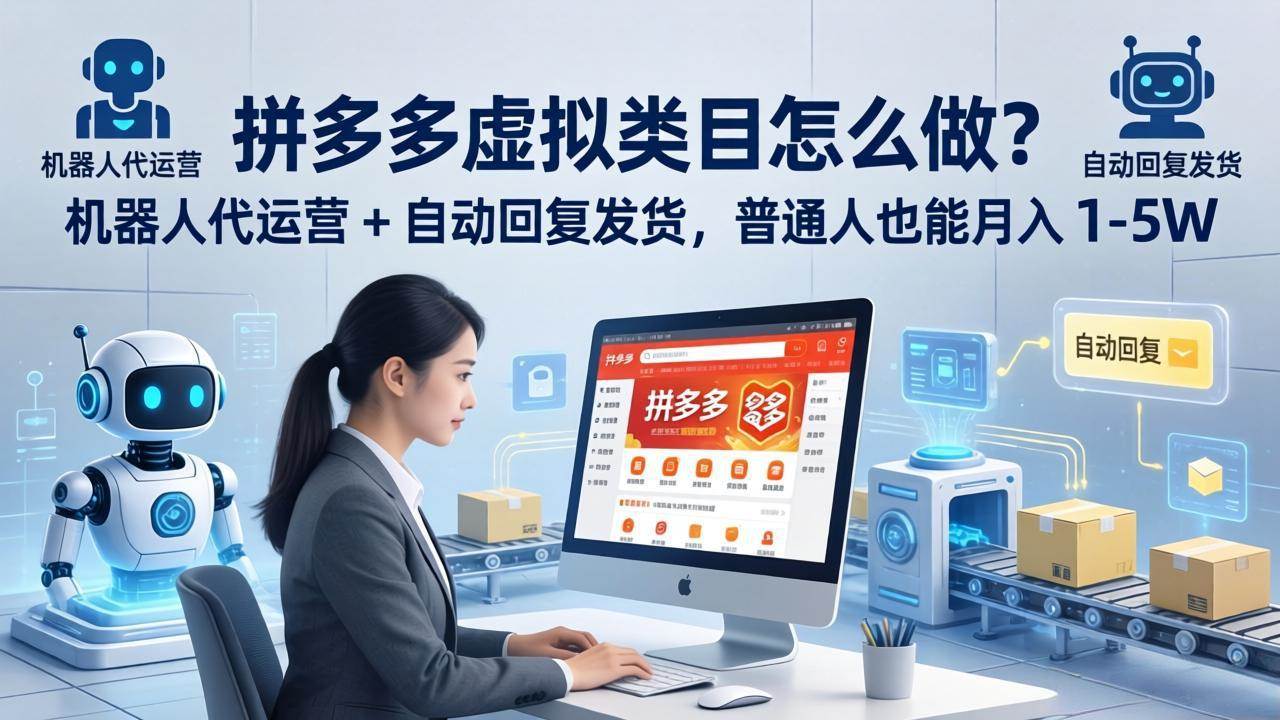 （18111期）拼多多虚拟类目怎么做？机器人代运营 + 自动回复发货，普通人也能月入 1-5W-星鸦资源