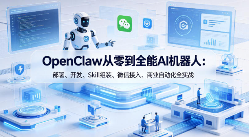 OpenClaw从零到全能AI机器人：部署、开发、Skill组装、微信接入、商业自动化全实战-星鸦资源