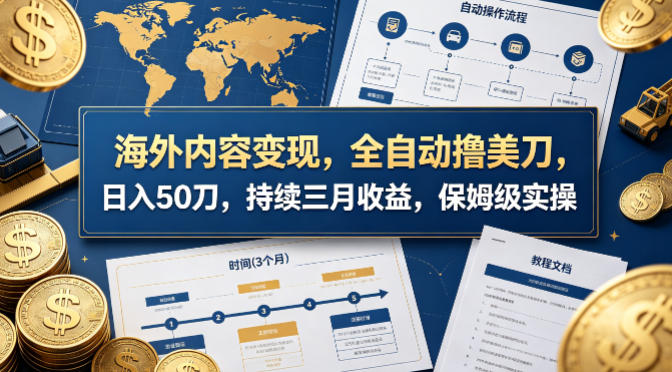 海外内容变现，全自动撸美刀，日入50刀，持续三月收益，保姆级实操【揭秘】-星鸦资源