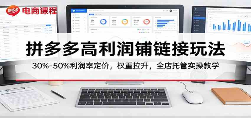 拼多多高利润铺链接玩法：30%–50%利润率定价，权重拉升，全店托管实操教学-星鸦资源