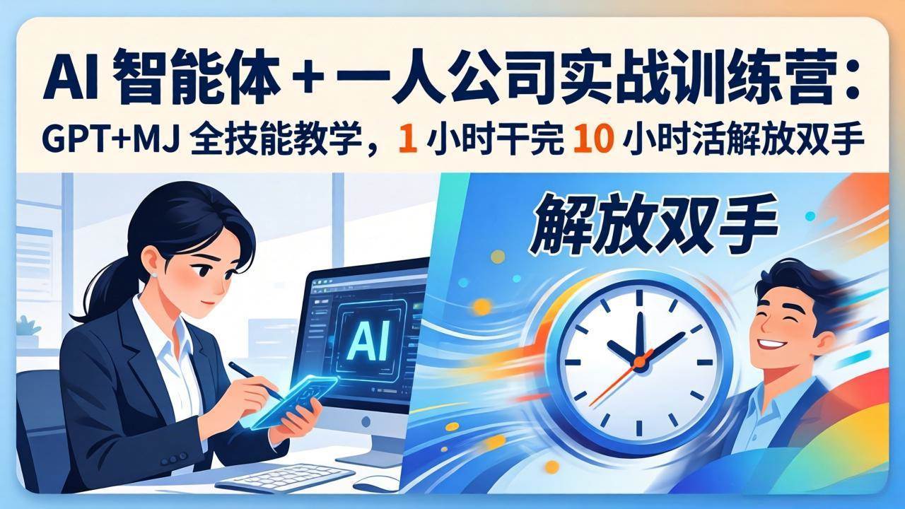 （17834期）AI 智能体 + 一人公司实战训练营：GPT+MJ 全技能教学，1 小时干完 10 小时活解放双手-星鸦资源