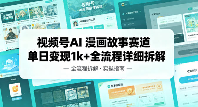 视频号AI漫画故事赛道单日变现1k+全流程详细拆解-星鸦资源