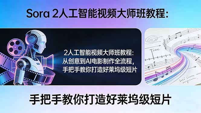 （17688期）Sora 2人工智能视频大师班教程：从创意到AI电影制作全流程，手把手教你打造好莱坞级短片-星鸦资源