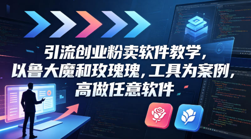 引流创业粉卖软件教学，以鲁大魔和玫瑰工具为案例，可做任意软件-星鸦资源