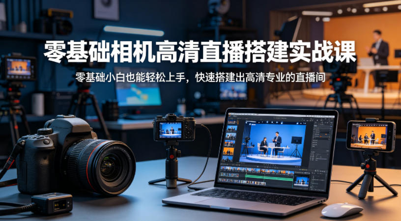 零基础相机高清直播间搭建实战课，小白也能轻松上手，快速搭建出高清专业的直播间-星鸦资源