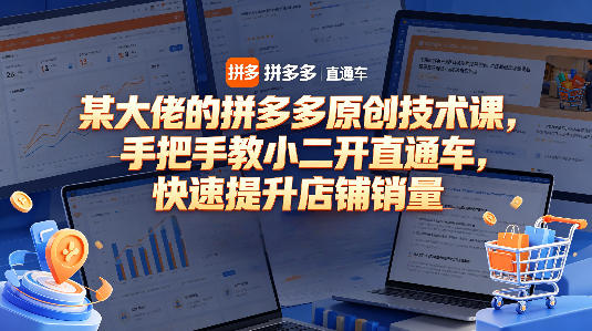 某大佬的拼多多原创技术课，手把手教小二开直通车，快速提升店铺销量-星鸦资源