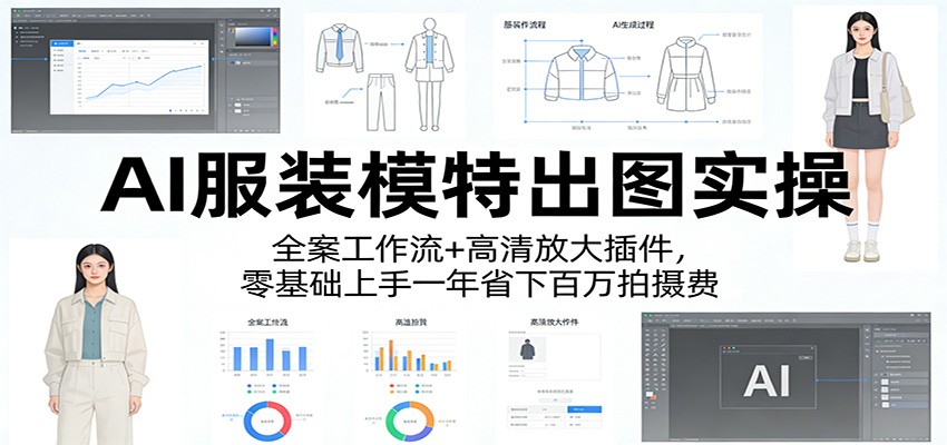 AI服装模特出图实操：全案工作流+ 高清放大插件，零基础上手一年省下百万拍摄费-星鸦资源