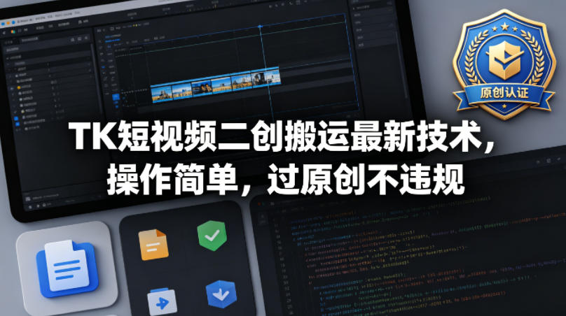 TK短视频二创搬运最新技术，操作简单，过原创不违规-星鸦资源