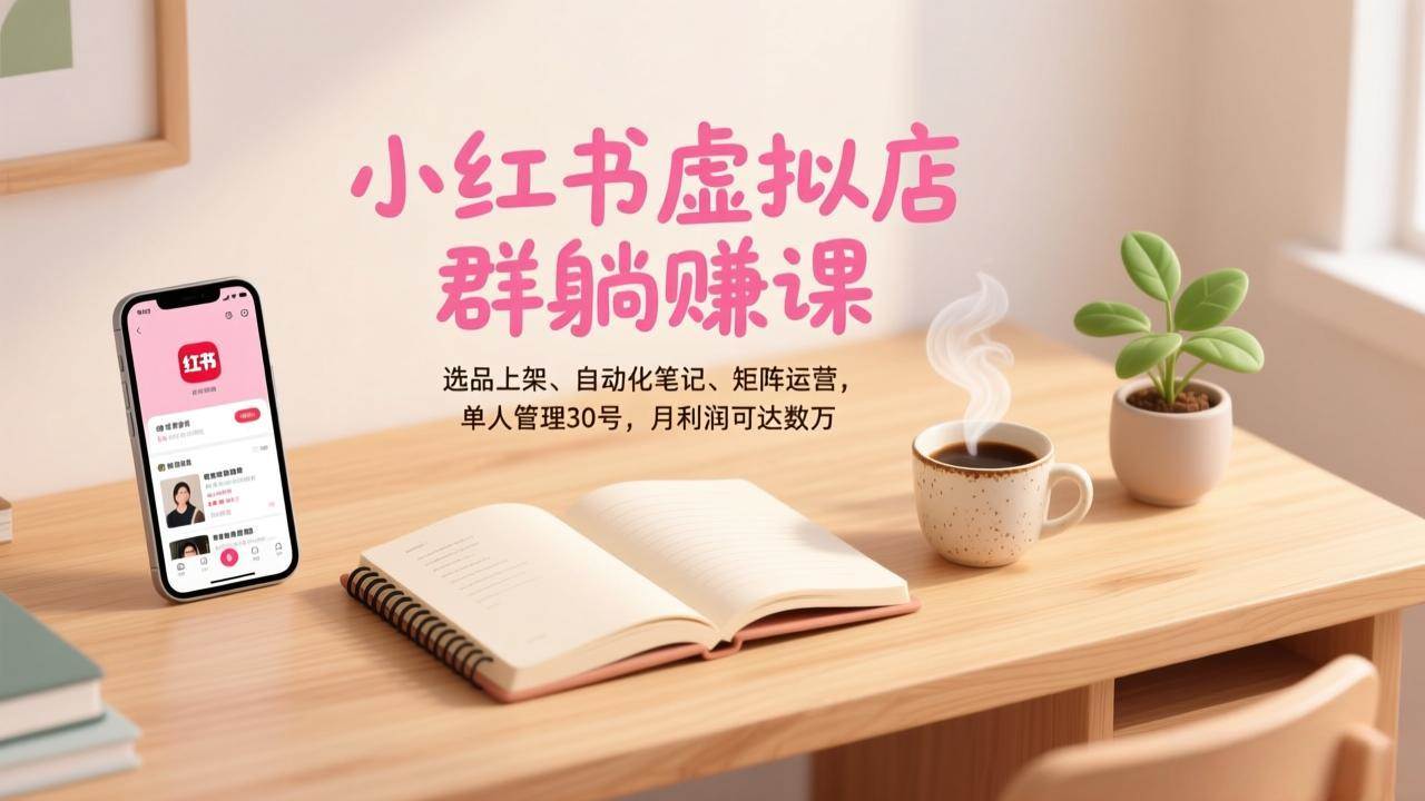 图片[1]-（17072期）小红书虚拟店群躺赚课，选品上架、自动化笔记、矩阵运营，单人管理30号，月利润可达数万-星鸦资源