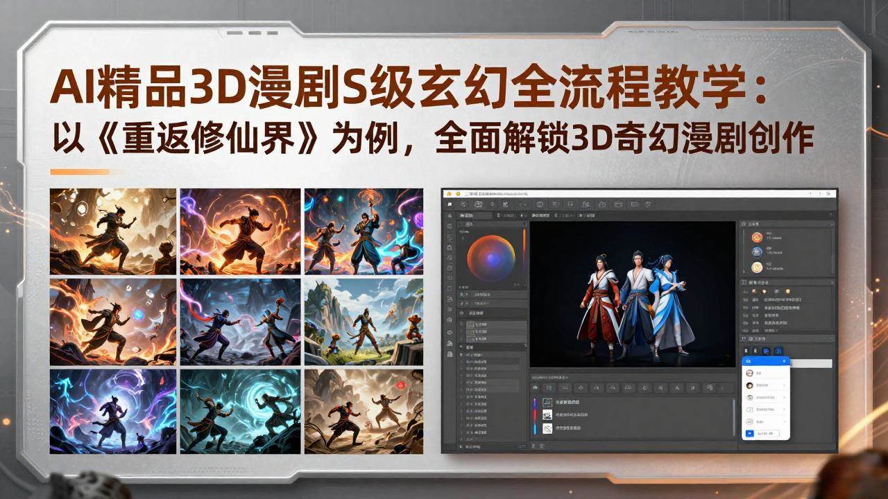 （17882期）AI精品3D漫剧S级玄幻全流程教学：以《重返修仙界》为例，全面解锁3D奇幻漫剧创作-星鸦资源