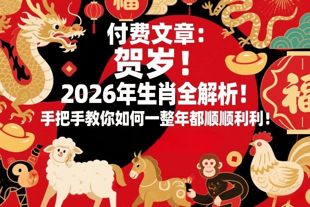 付费文章：贺岁！2026年生肖全解析！手把手教你如何一整年都顺顺利利！-星鸦资源