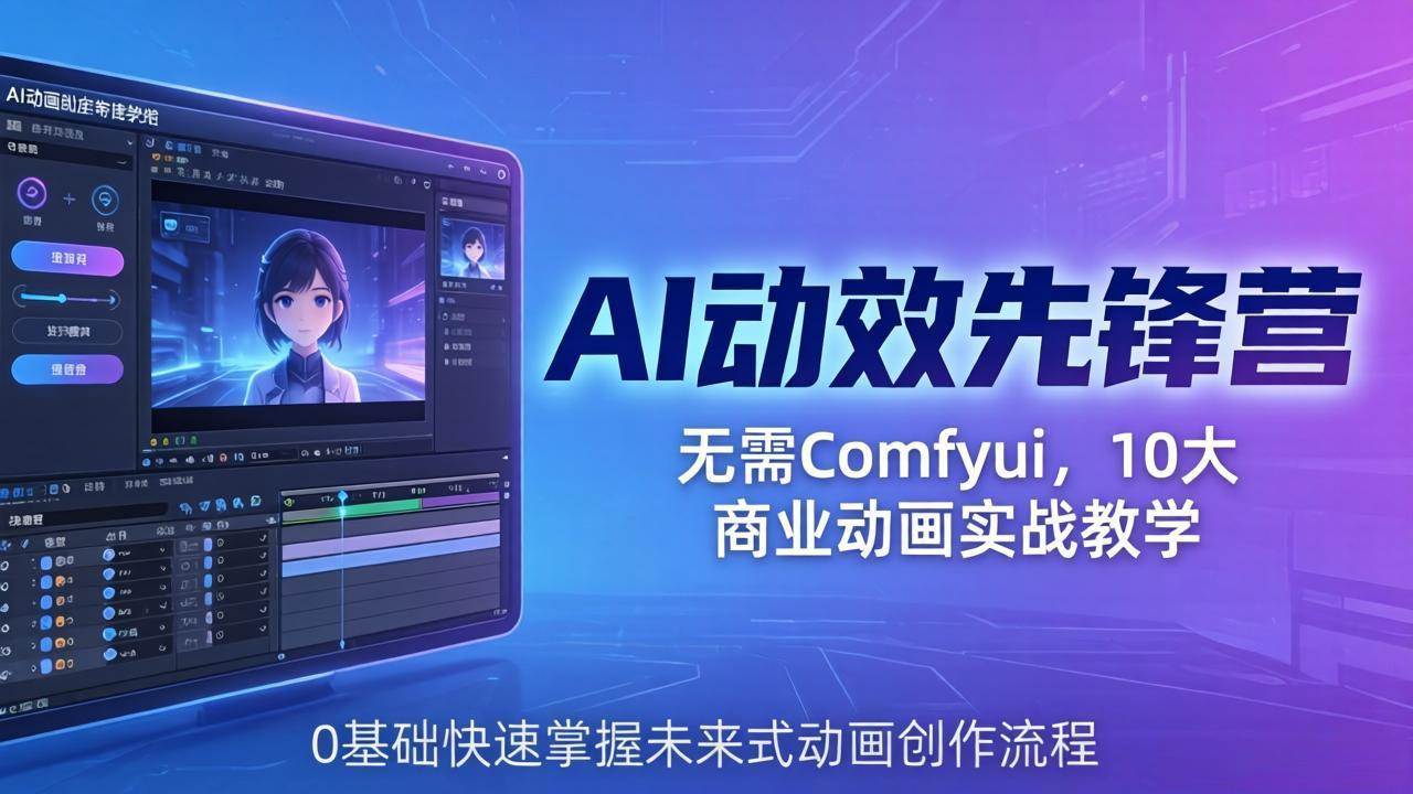 （18077期）AI 动效先锋营：无需Comfyui，10大商业动画实战教学，0基础快速掌握未来式动画创作流程-星鸦资源