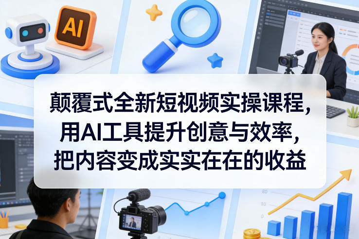 颠覆式全新短视频实操课程，用AI工具提升创意与效率，把内容变成实实在在的收益-星鸦资源