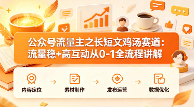 公众号流量主之长短文鸡汤赛道，流量稳+高互动，从0-1全流程讲解-星鸦资源
