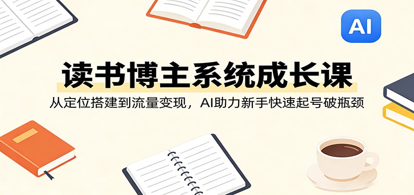 读书博主系统成长课：从定位搭建到流量变现，AI助力新手快速起号破瓶颈-星鸦资源