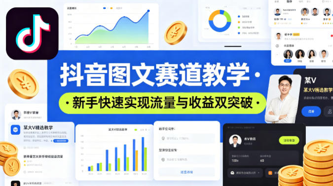 抖音图文赛道教学，某大V精选教学，新手也能快速实现流量与收益双突破-星鸦资源