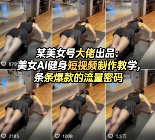 某美女号大佬出品：美女AI健身短视频制作教学，条条爆款的流量密码-星鸦资源