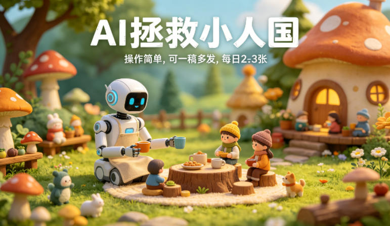 AI拯救小人国治愈视频玩法，操作简单，可一稿多发，每天2-3张-星鸦资源