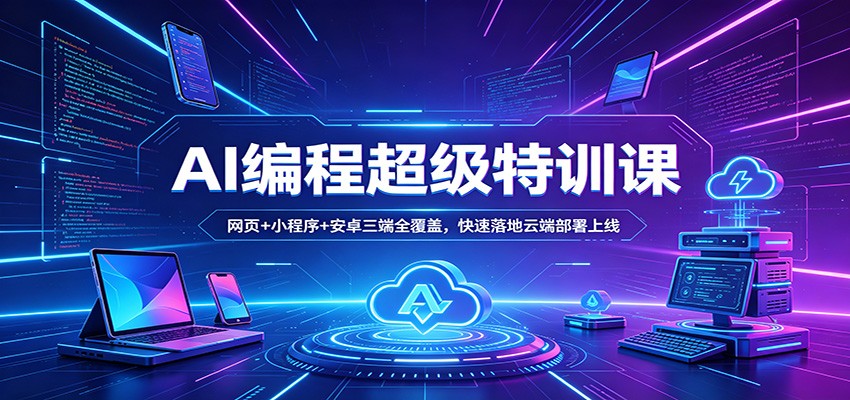 AI编程超级特训课：网页+小程序+安卓三端全覆盖，快速落地云端部署上线-星鸦资源