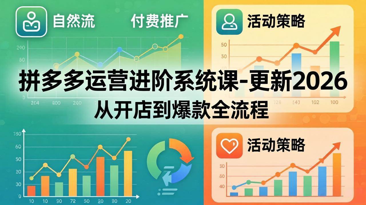 （18157期）拼多多运营进阶系统课-更新2026：从开店到爆款全流程，自然流+付费推广+活动策略-星鸦资源